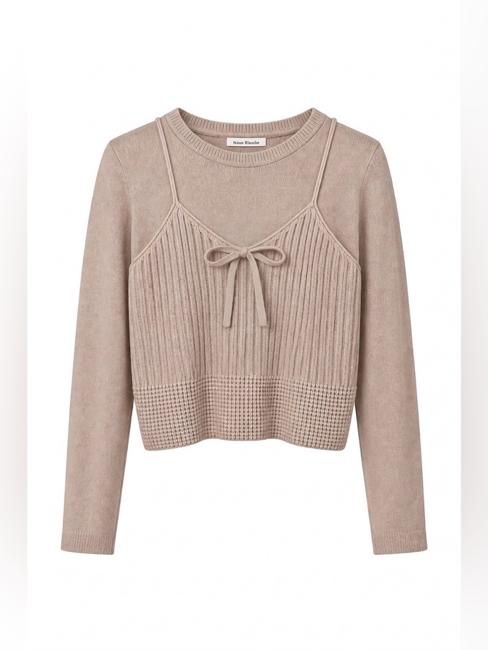 Two Piece Blush Pink Knit Sweater Set